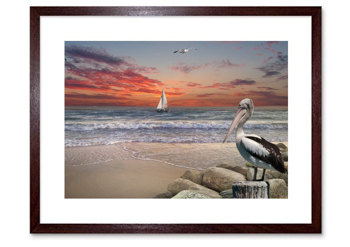 Sunset Sky Sailboat Beach Coastline Ocean 